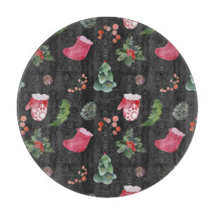 Tabla De Cortar Navidades Reindeer: Patrón de color de agua sin fo