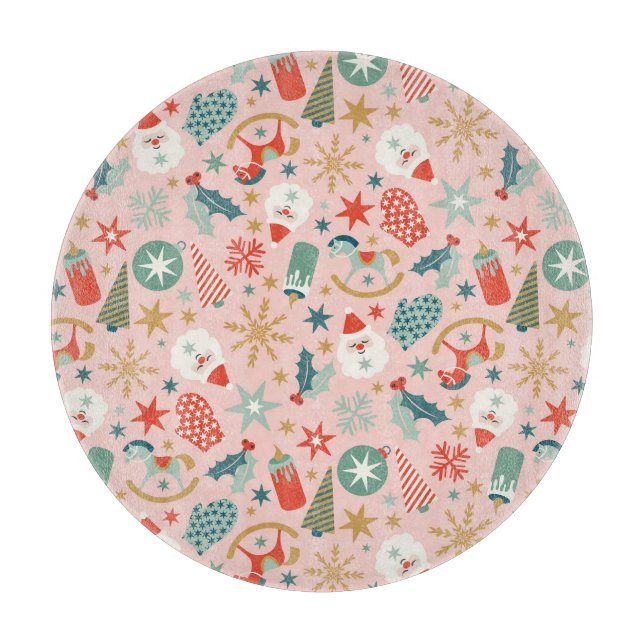 Tabla De Cortar Navidades Retro Pastel (Anverso)
