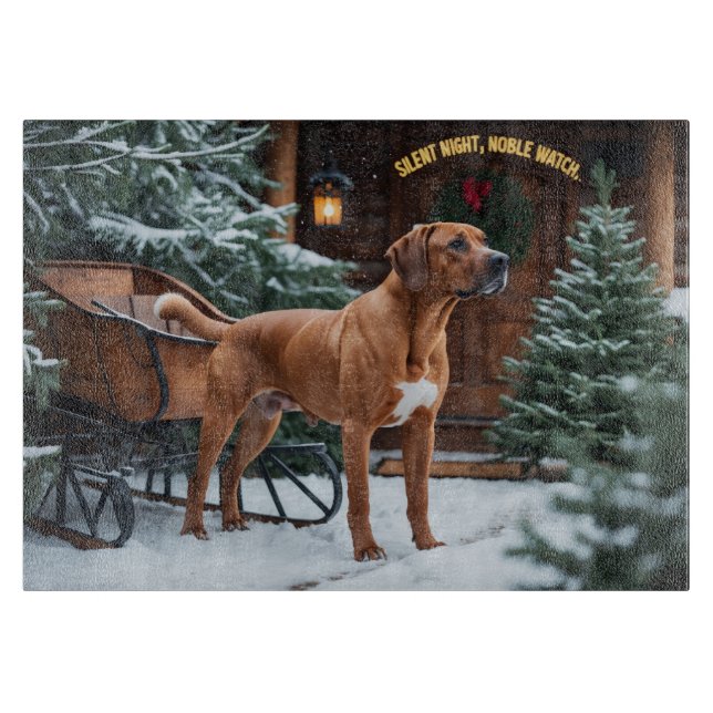 Tabla De Cortar Navidades Rhodesianos Ridgeback (Anverso)