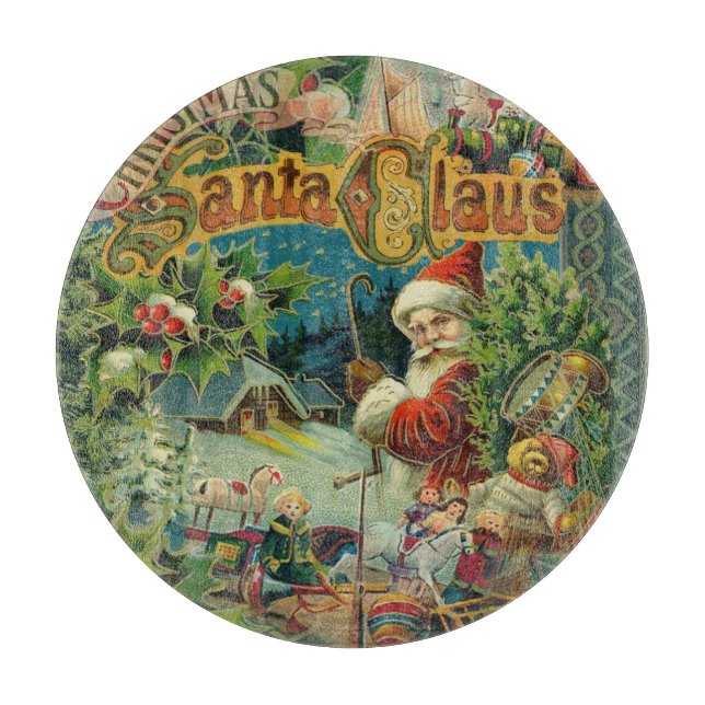 Tabla De Cortar Navidades Santa Claus Arte Antiguo (Anverso)