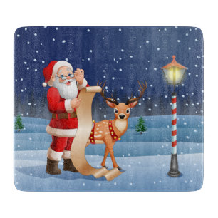 Tabla De Cortar Navidades Santa Claus Reindeer Cute Winter