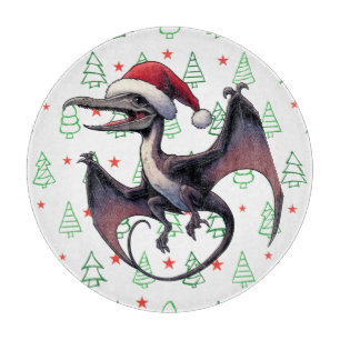 Tabla De Cortar Navidades Santa hat pterodáctilo