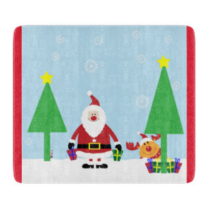 TABLA DE CORTAR NAVIDADES SANTA SCENE