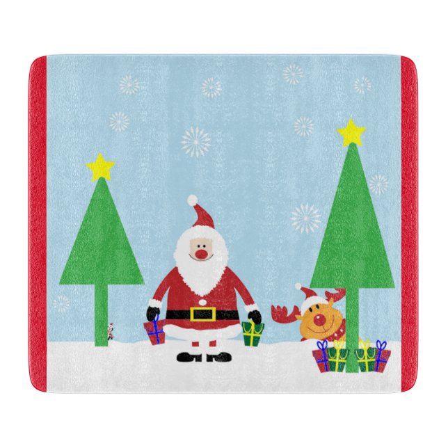TABLA DE CORTAR NAVIDADES SANTA SCENE (Anverso)