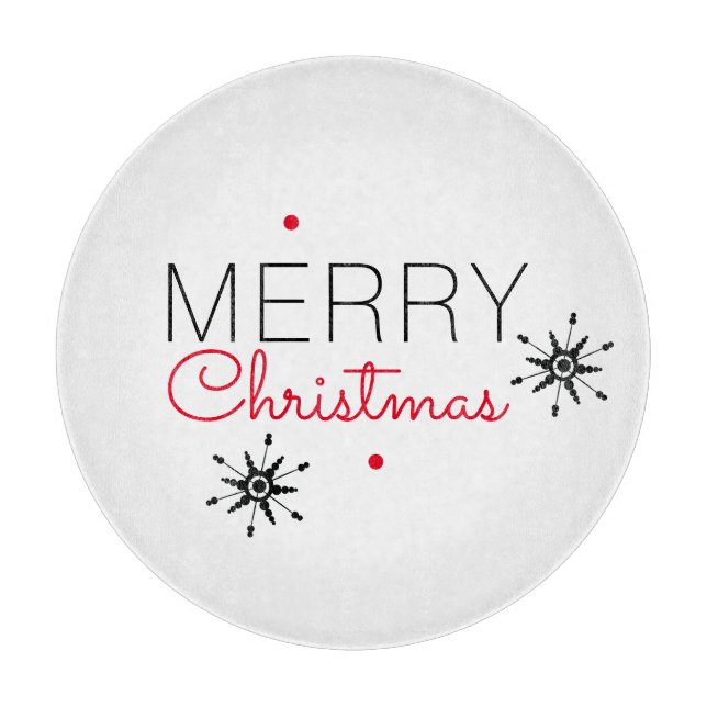 Tabla De Cortar Navidades Snowflakes Black and Red (Anverso)