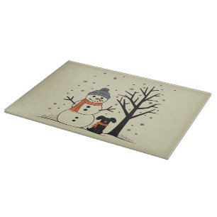 Tabla De Cortar Navidades Snowman Xmas Dog Winter