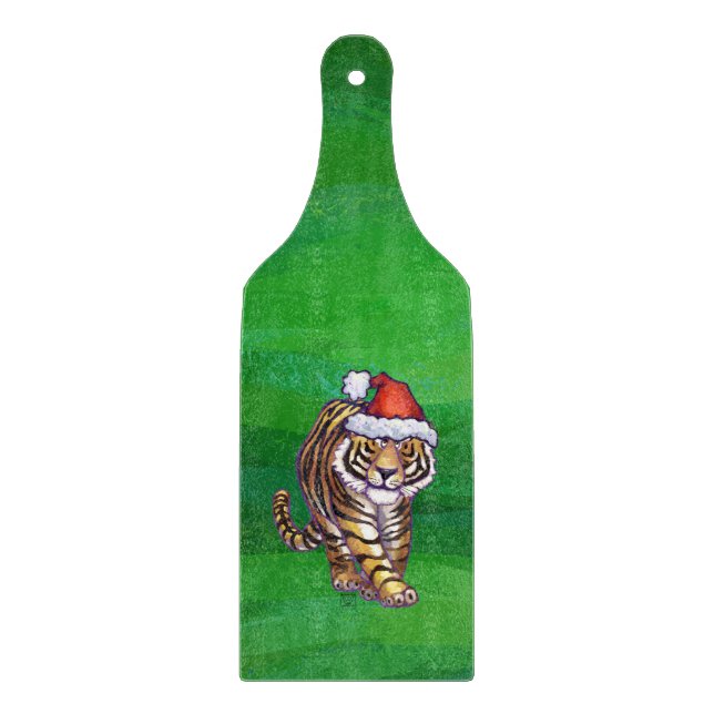 Tabla De Cortar Navidades Tigres En Verde (Anverso)
