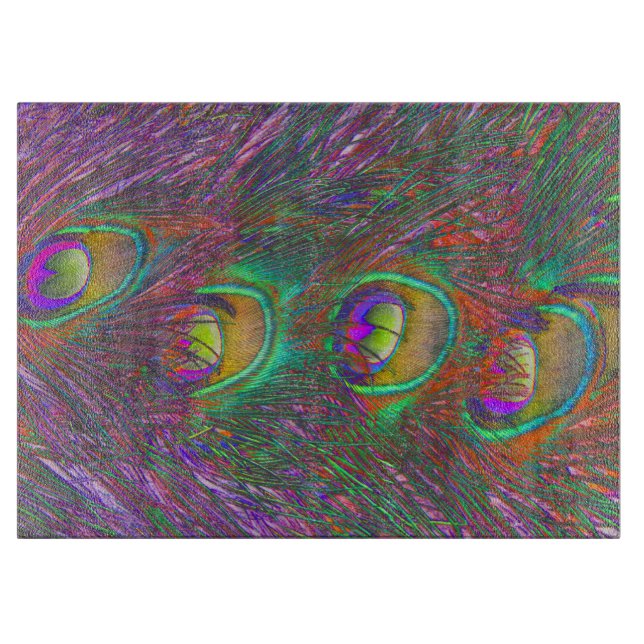 Tabla De Cortar Navidades Tinsel Peacock Feathers (Anverso)