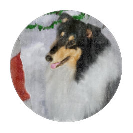 Tabla De Cortar Navidades Tri Color Collie