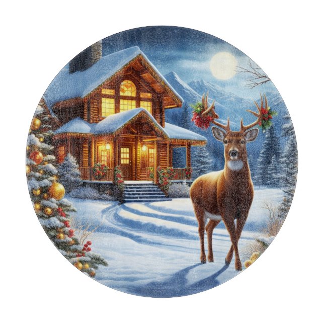 Tabla De Cortar Navidades/Winter Deer Lodge (Anverso)