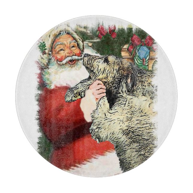 Tabla De Cortar Navidades Wolfhound de Irlanda (Anverso)