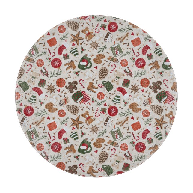 Tabla De Cortar Navidades y especias acogedores (Anverso)