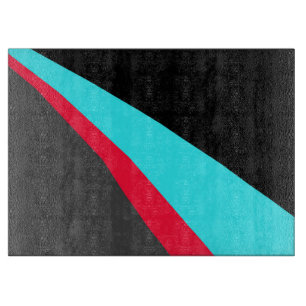 Tabla De Cortar Negro Azul Rojo Gris Patrón