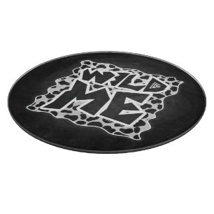 Tabla De Cortar Negro dálmata y blanco con yo salvaje