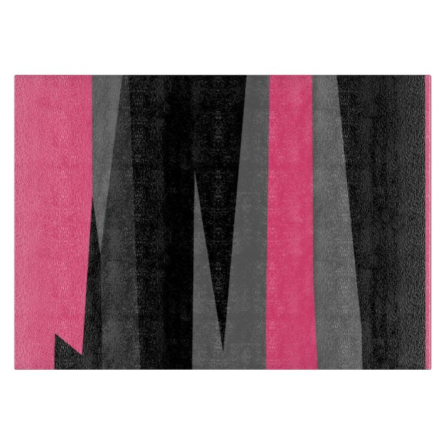 Tabla De Cortar Negro rosa y gris (Anverso)
