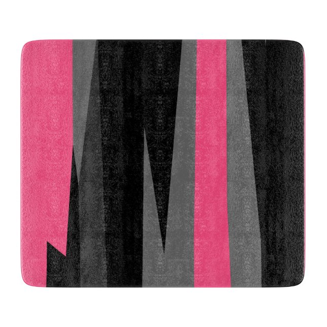Tabla De Cortar Negro rosa y gris (Anverso)