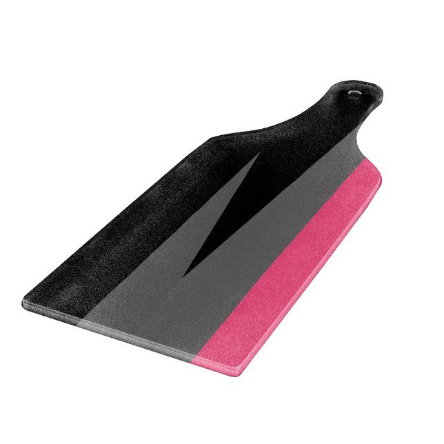Tabla De Cortar Negro rosa y gris (Borde)