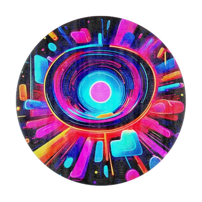 Tabla De Cortar Neon Burst: energía abstracta (Anverso)