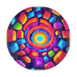 Tabla De Cortar Neon Cube Vortex Art