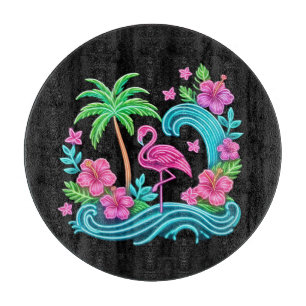 Tabla De Cortar Neon Flamingo Tropical
