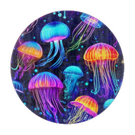 Tabla De Cortar Neon Jellyfish Dreams