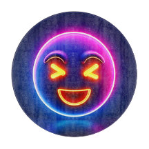 Neon Laughing Emoji Joy