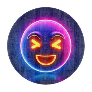 Tabla De Cortar Neon Laughing Emoji Joy