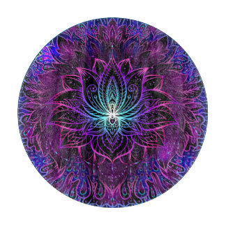 Tabla De Cortar Neon Lotus Flower Boho Print