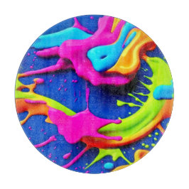 Tabla De Cortar Neon Paint Drip Art