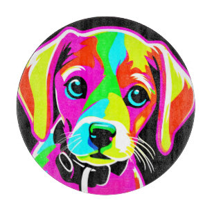 Tabla De Cortar Neon Puppy Pop Art