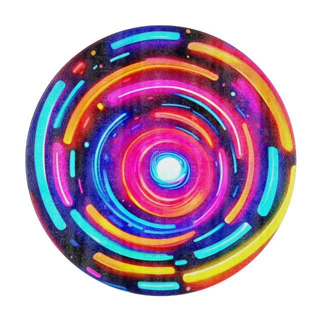 Tabla De Cortar Neon Spiral Light Art (Anverso)
