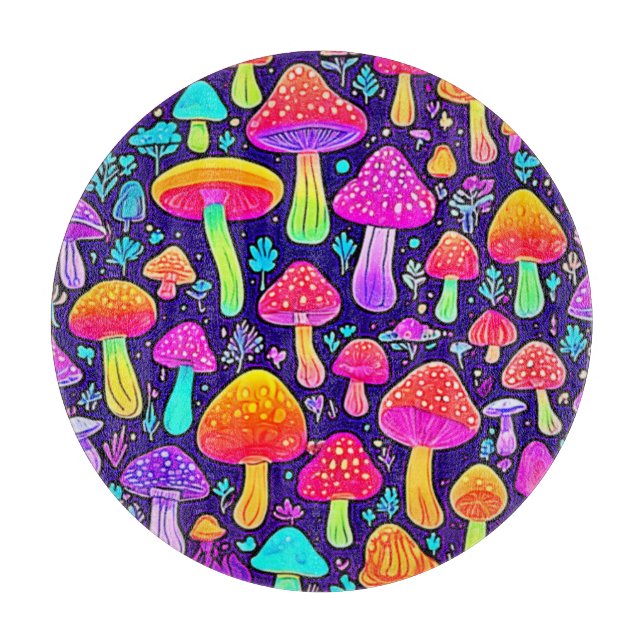 Tabla De Cortar Neón suave: parche para hongos Personalizados (Anverso)