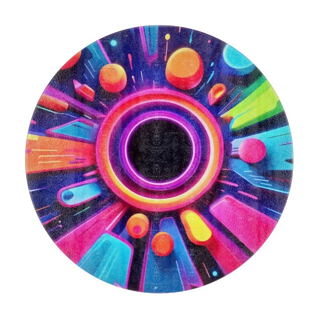 Tabla De Cortar Neon Vortex Resumen del arte espacial (Anverso)