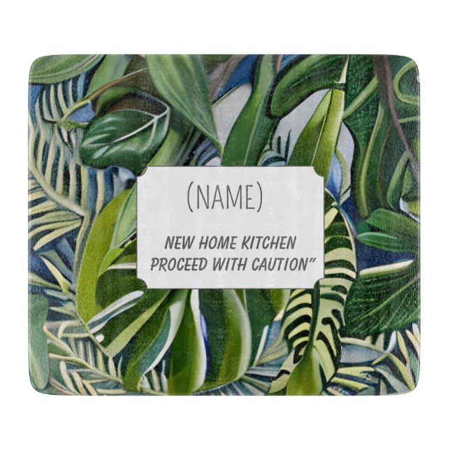 Tabla De Cortar New Home Kitchen – Personalized Tropical  (Anverso)