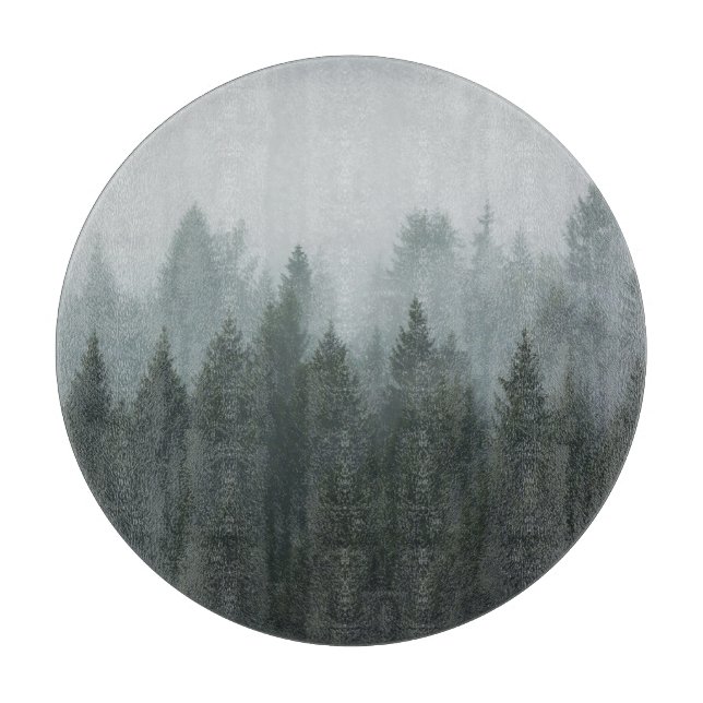 Tabla De Cortar Niebla otoñal del bosque de montaña Misty (Anverso)