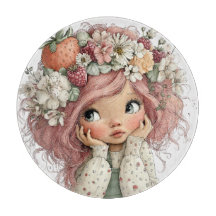 NIÑA ADORABLE CON FRESA DE TEMA VERANIEGO