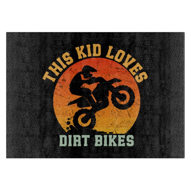 Tabla De Cortar Niños divertida moto de cross (Anverso)