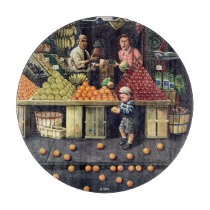 Tabla De Cortar Niños pequeños y Naranjas