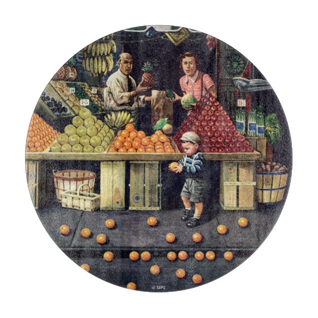 Tabla De Cortar Niños pequeños y Naranjas (Anverso)