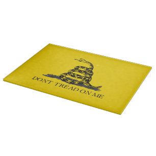 Tabla De Cortar No pisotearme bandera Gadsden NEGRO AMARILLO