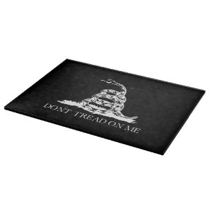Tabla De Cortar No pisotearme bandera Gadsden NEGRO Y BLANCO