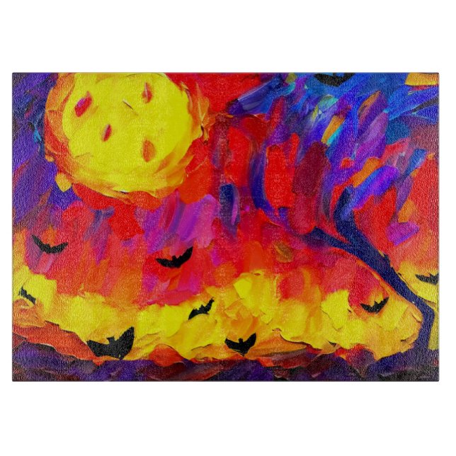 Tabla De Cortar Noche de Halloween Resumen Moderno (Anverso)