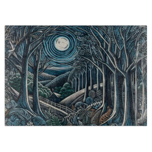 Tabla De Cortar Noche en los bosques