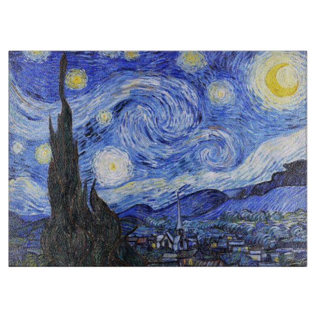 Tabla De Cortar Noche estrellada de Vincent Van Gogh (Anverso)