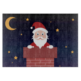 Tabla De Cortar Noche navideña trae regalos a la chimenea