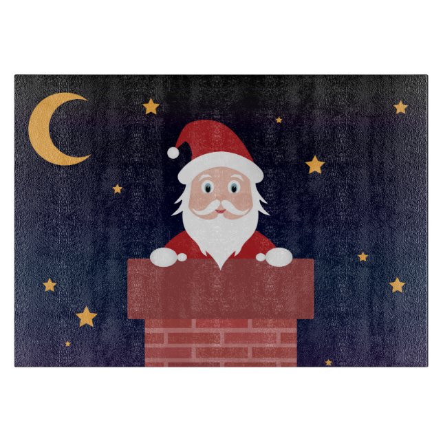 Tabla De Cortar Noche navideña trae regalos a la chimenea (Anverso)