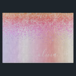 Tabla De Cortar Nombre con monograma de metal con purpurina pastel<br><div class="desc">Tabla de cortar con monograma de metal con purpurina brillante metálica de lámina falsa pastel arcoíris. Este es el regalo perfecto para graduación,  cumpleaños,  boda,  despedida de soltera,  aniversario,  baby shower o fiesta de soltera para alguien que ama el lujo glamuroso y los estilos chic.</div>