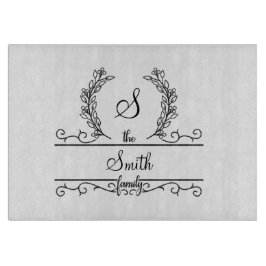 Tabla De Cortar Nombre de familia de monograma Letras de letra de 