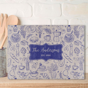 Tabla De Cortar Nombre de Familia Personalizado Comida Adorable Di