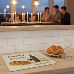 Tabla De Cortar Nombre de Familia Personalizado Shabbat Shalom